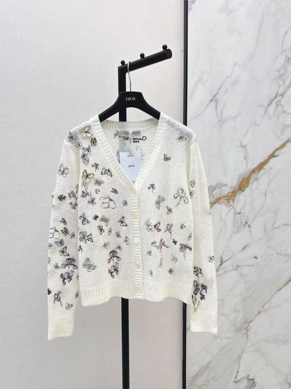 CD NEW embroidered knitted cardigan