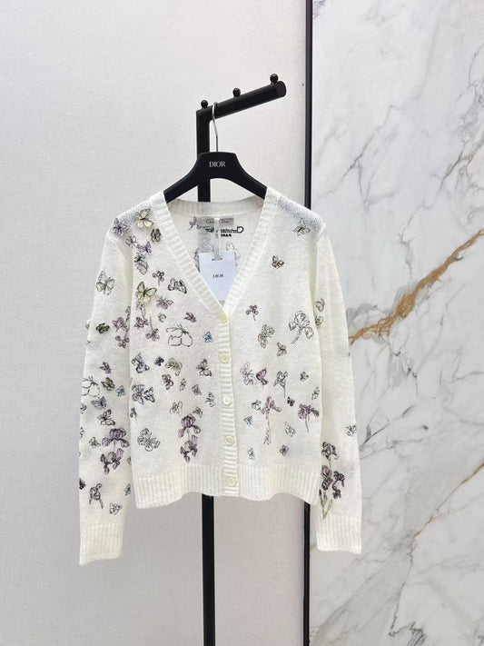 CD NEW embroidered knitted cardigan
