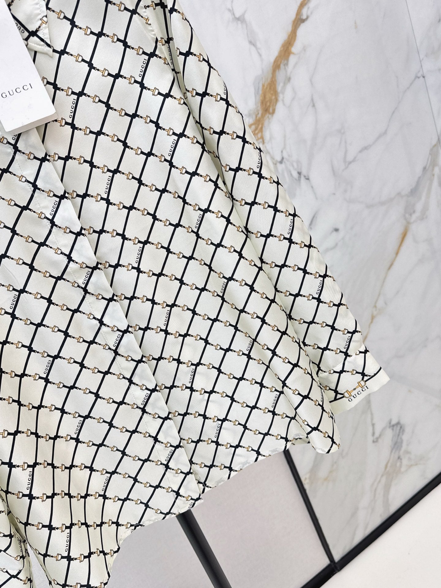 Guc NEW plaid print Silk Shirt