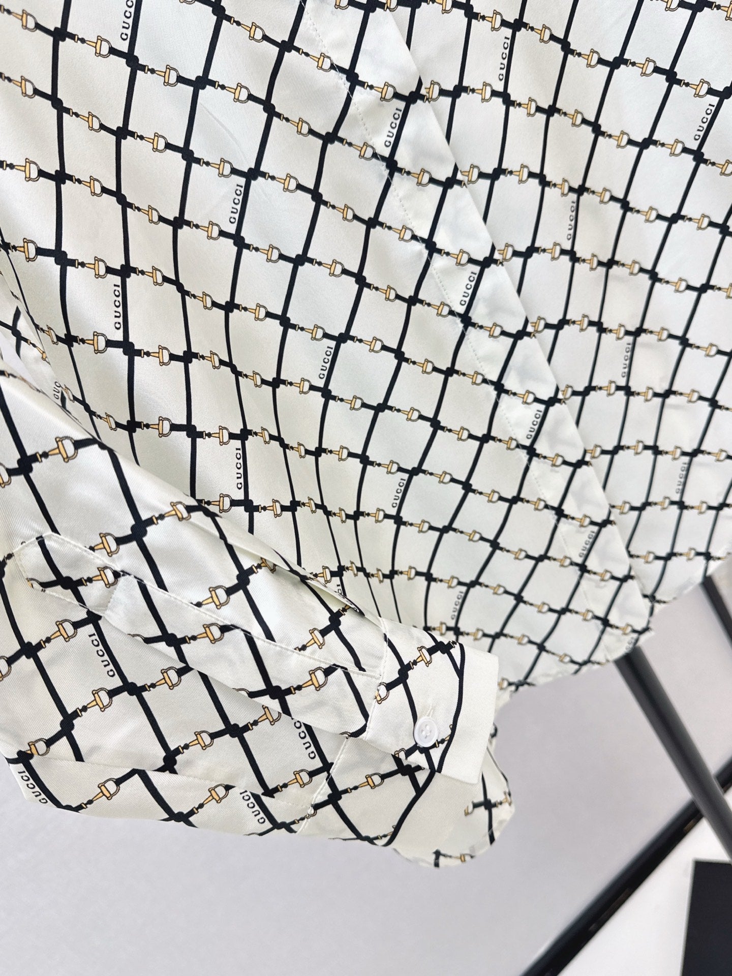 Guc NEW plaid print Silk Shirt