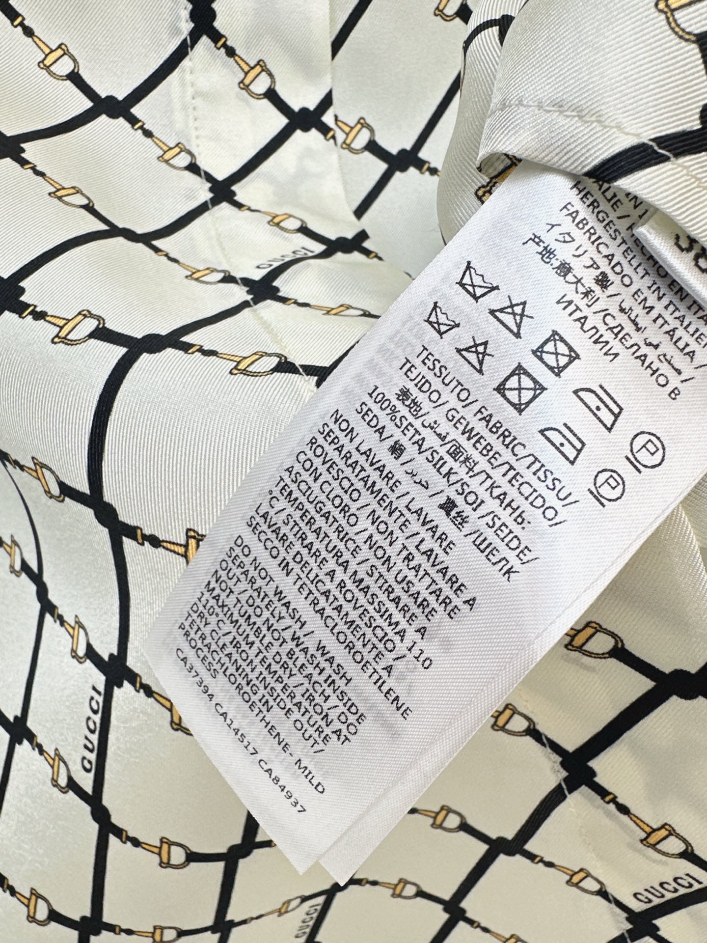 Guc NEW plaid print Silk Shirt