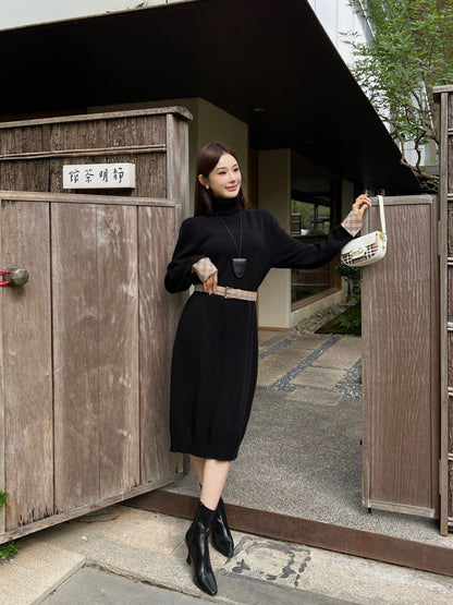 Bur NEW 2in1 contrast wool dress