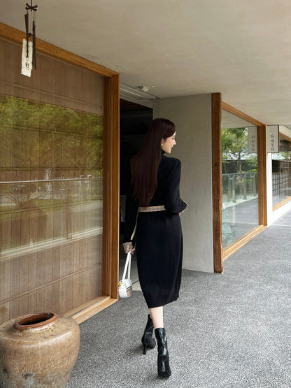 Bur NEW 2in1 contrast wool dress