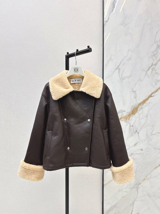 Loe NEW lamb fleece biker