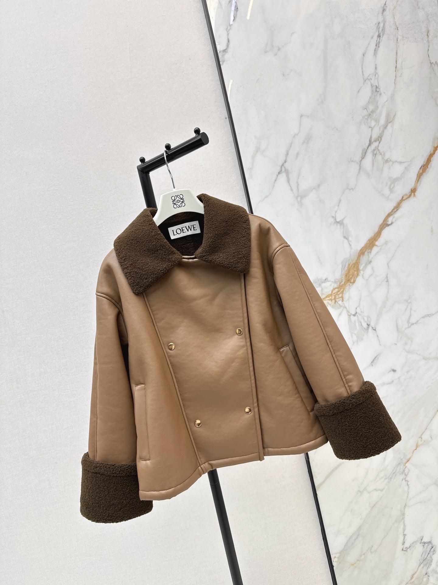 Loe NEW lamb fleece biker