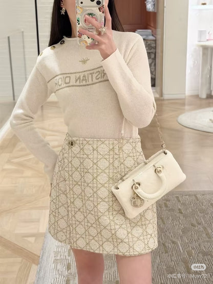 CD NEW embroidered cashmere sweater