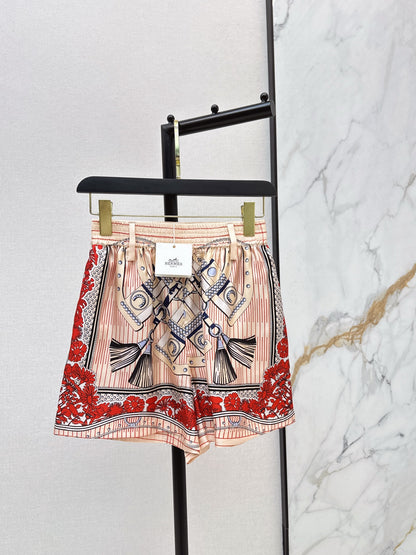 Herm NEW printed silk shorts