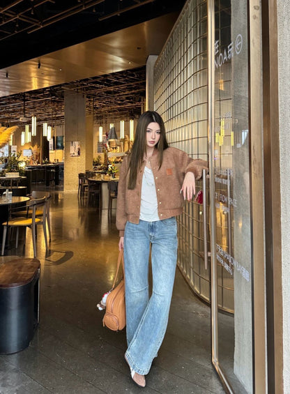 Loe NEW woolen baseball jacket