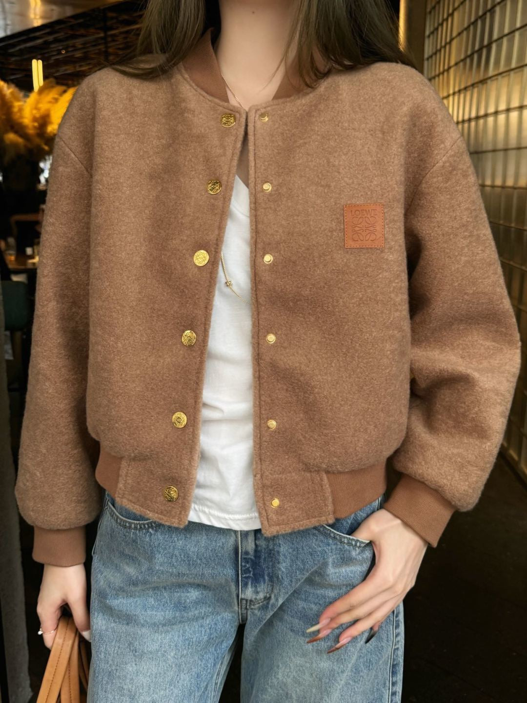 Loe NEW woolen baseball jacket