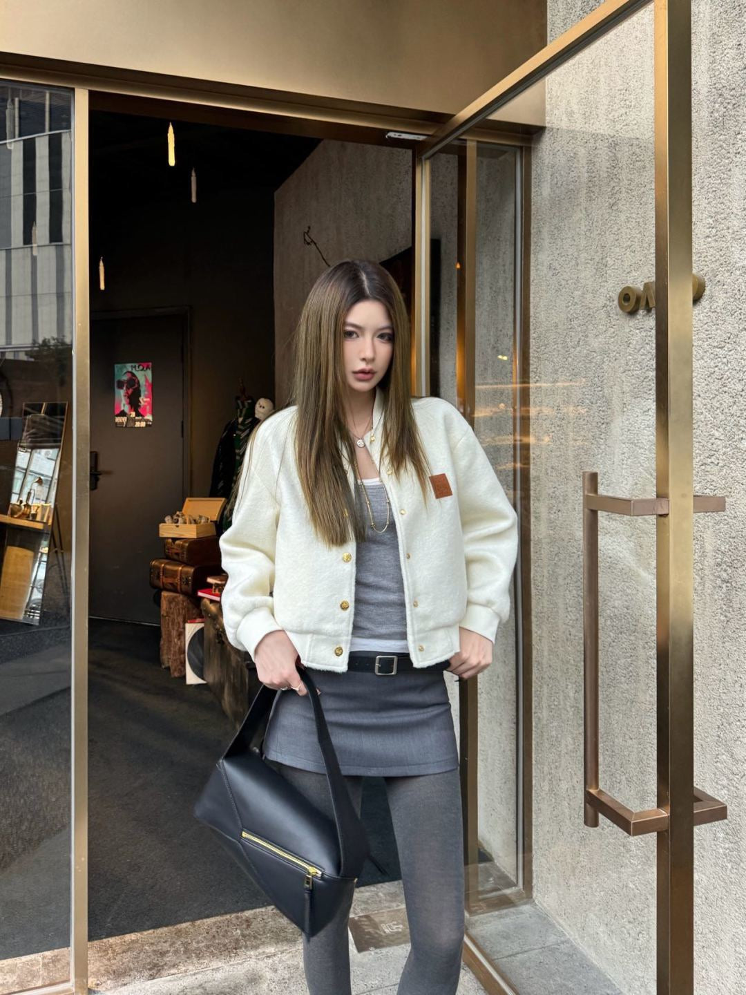 Loe NEW woolen baseball jacket