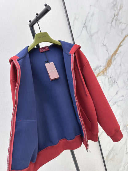 Guc NEW Zippered hooded jacket