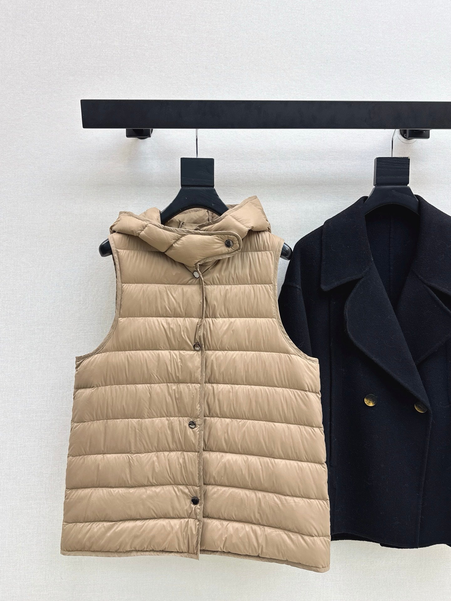 Max NEW hooded down vest+woolen jacket