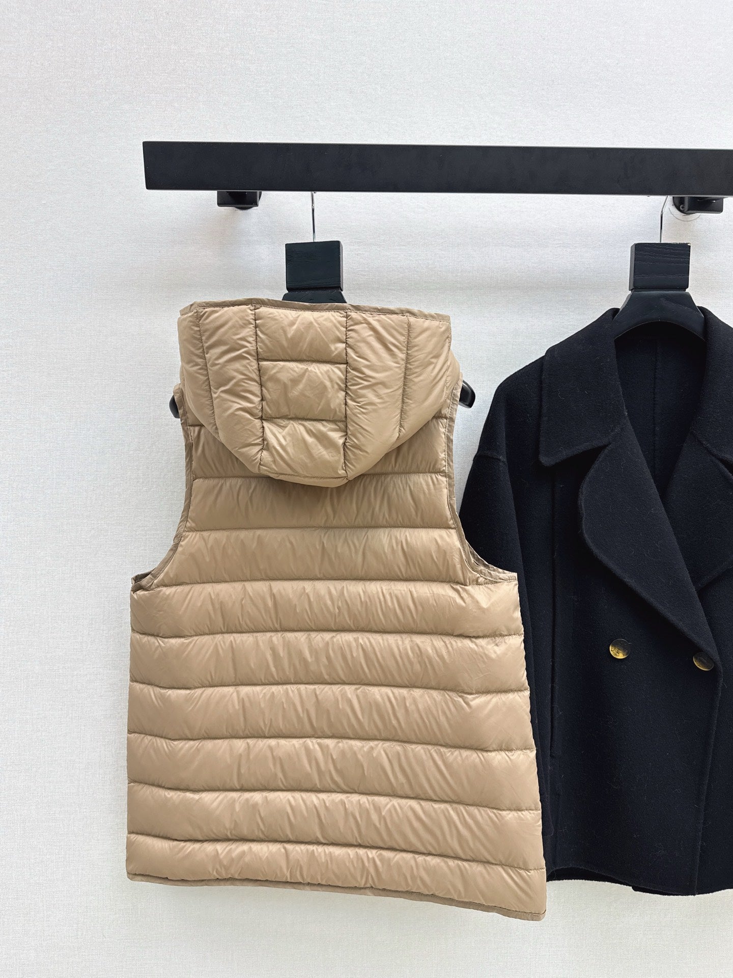 Max NEW hooded down vest+woolen jacket