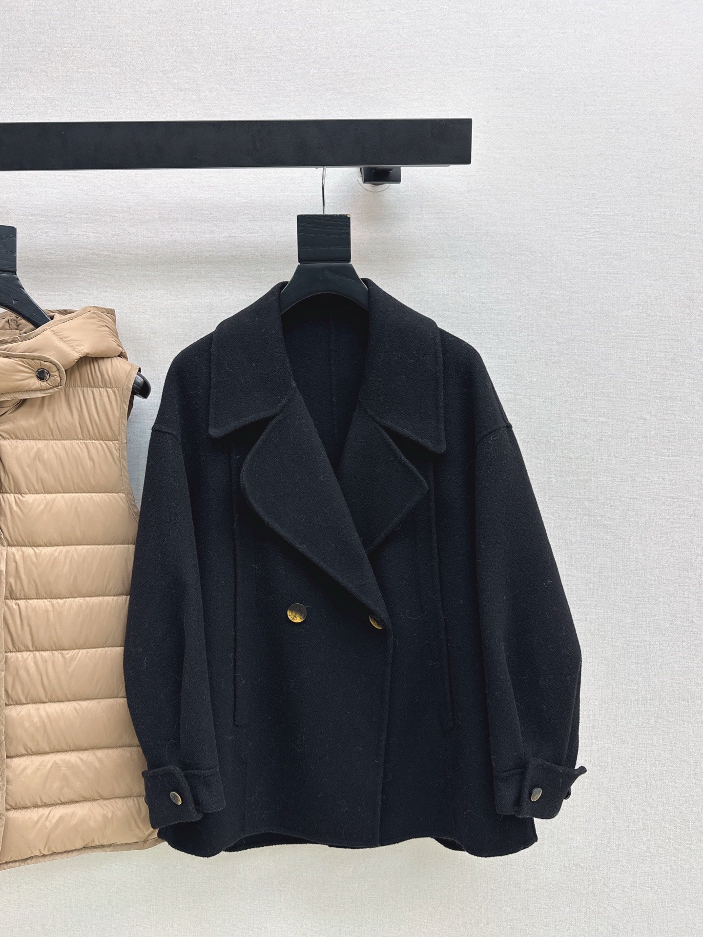 Max NEW hooded down vest+woolen jacket