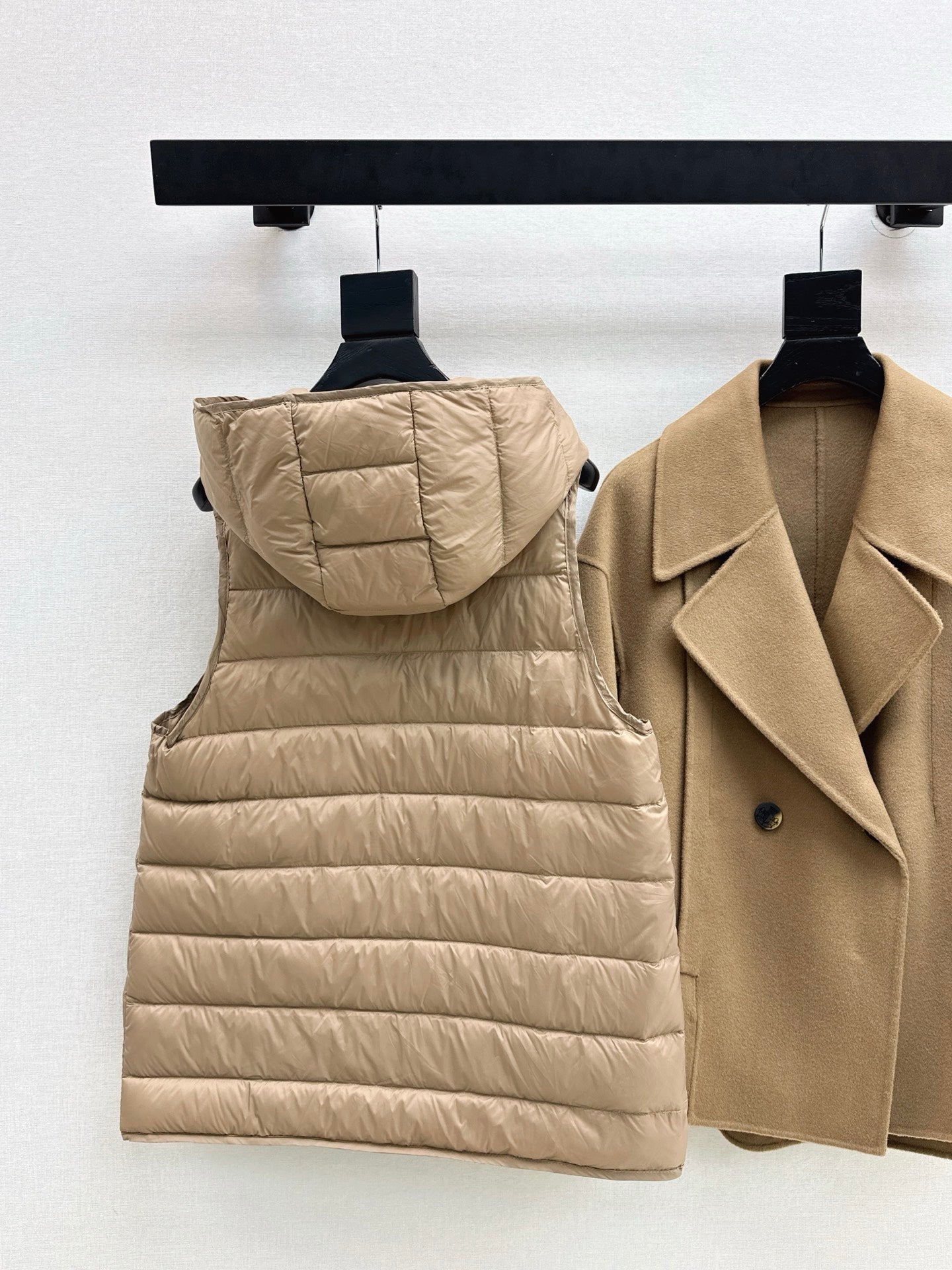 Max NEW hooded down vest+woolen jacket