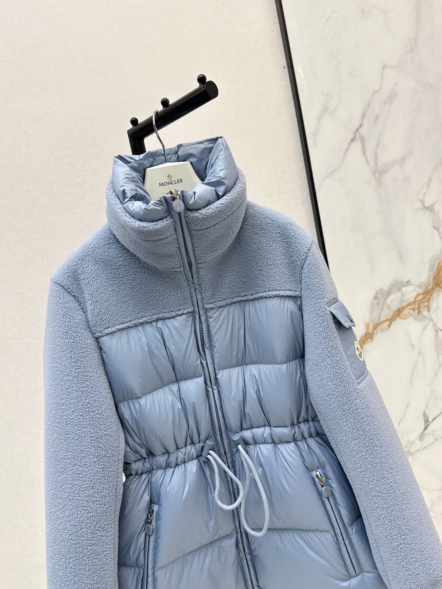 Monc NEW fleece-paneled down jacket