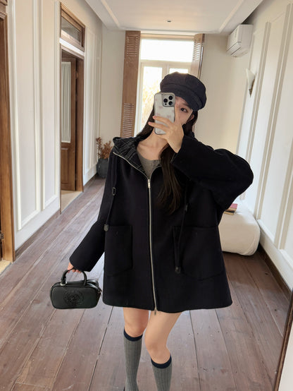 Ce1i NEW  hooded woolen iacket