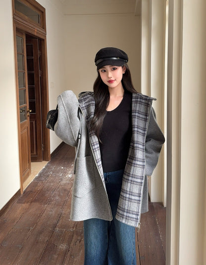 Ce1i NEW  hooded woolen iacket