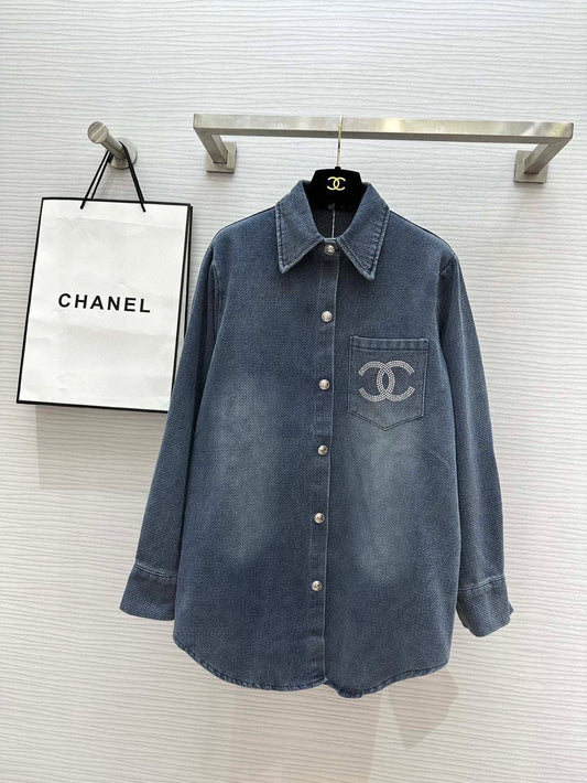 Chan NEW Rhinestone Denim Shirt