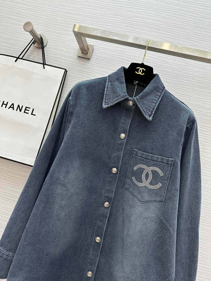 Chan NEW Rhinestone Denim Shirt