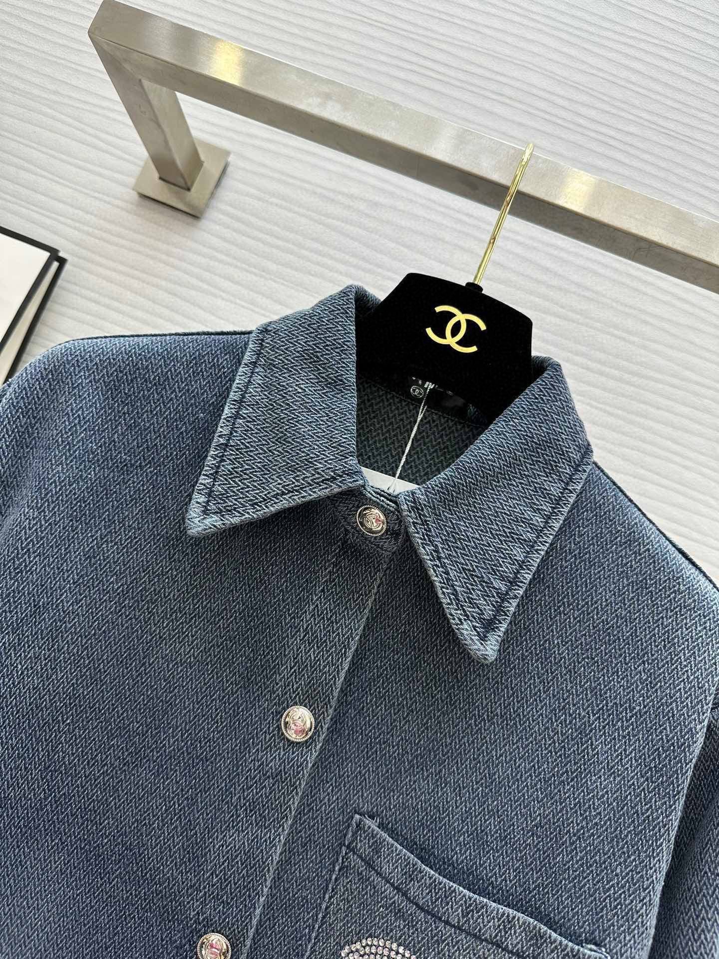 Chan NEW Rhinestone Denim Shirt