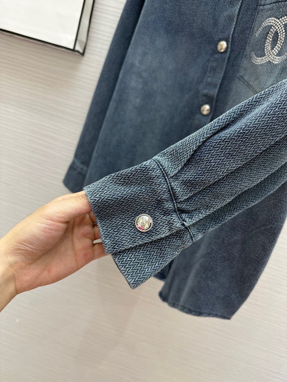 Chan NEW Rhinestone Denim Shirt