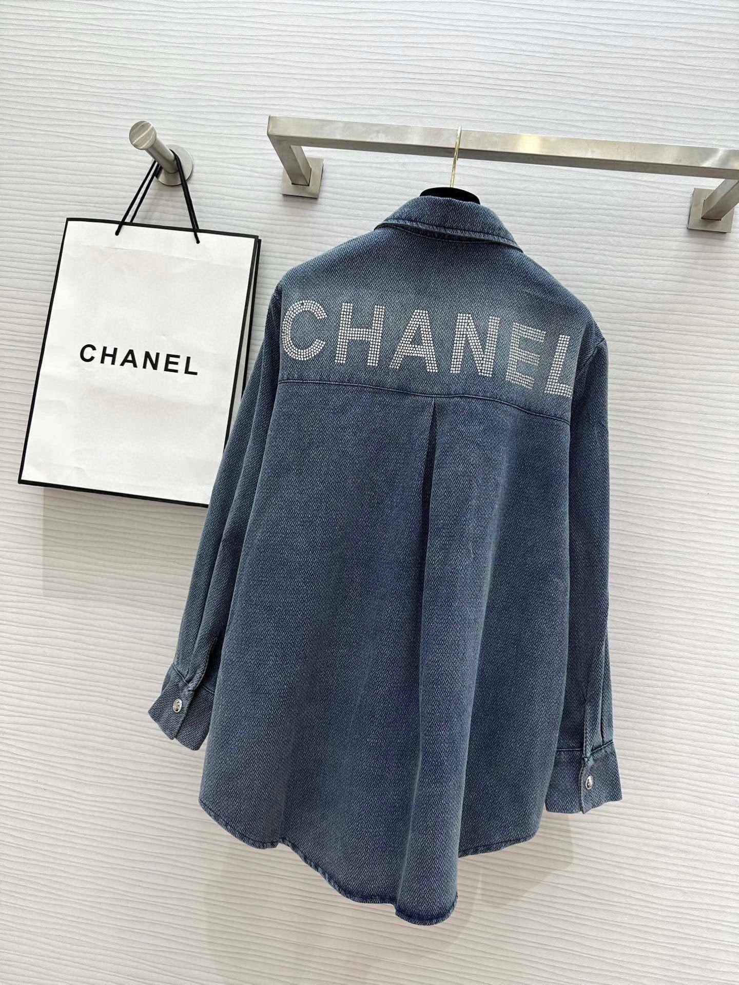 Chan NEW Rhinestone Denim Shirt