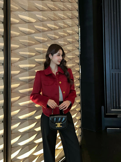 Ce1i NEW woolen vintage jacket