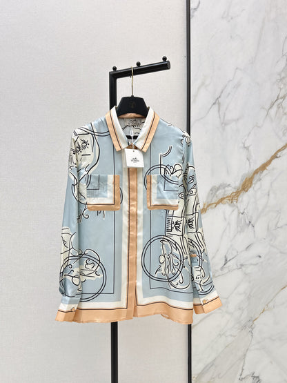 Herm NEW print silk shirts
