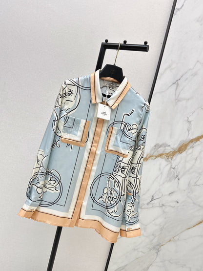 Herm NEW print silk shirts