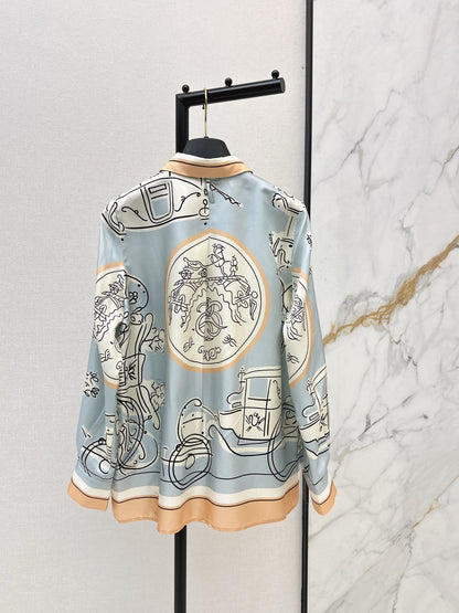 Herm NEW print silk shirts