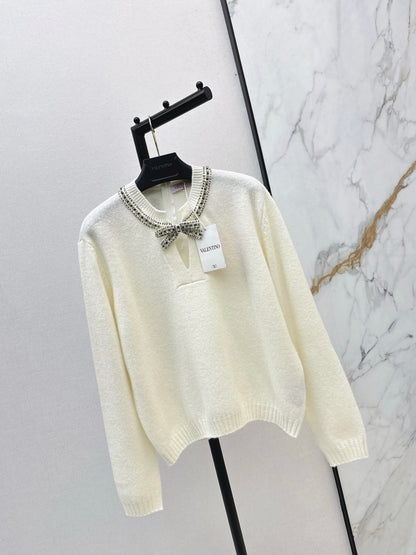 Valen NEW Bowknot Rhinestone Sweater
