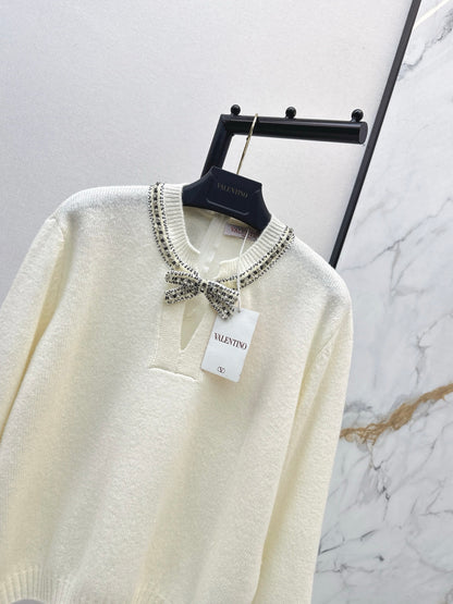 Valen NEW Bowknot Rhinestone Sweater