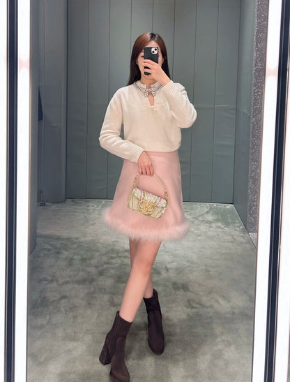 Valen NEW Bowknot Rhinestone Sweater