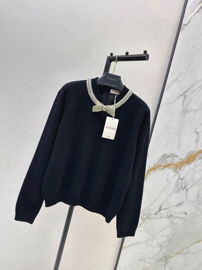 Valen NEW Bowknot Rhinestone Sweater