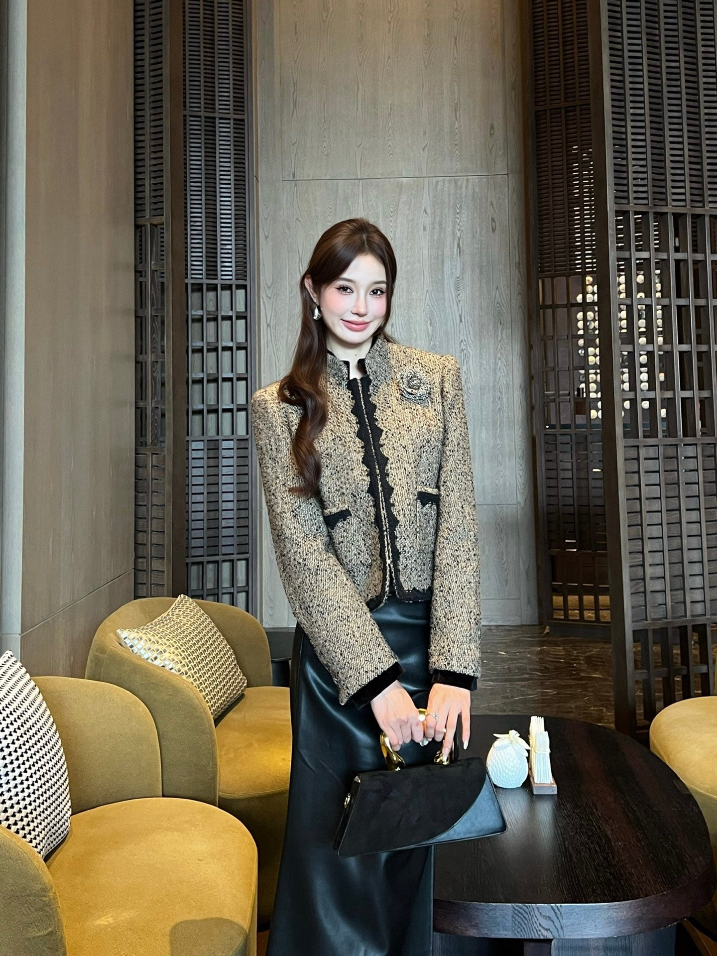 Chan NEW woven tweed jacket