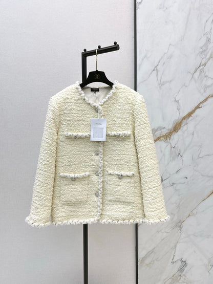 Chan NEW woven tweed down jacket