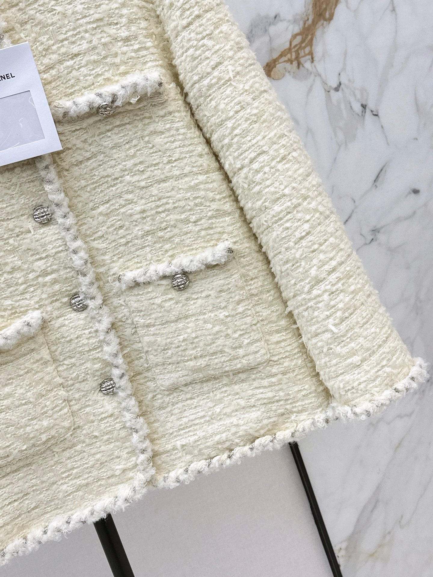 Chan NEW woven tweed down jacket