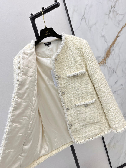 Chan NEW woven tweed down jacket