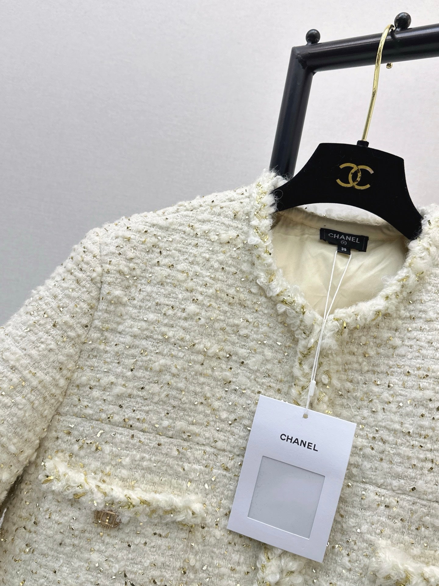 Chan NEW woven  tweed down jacket