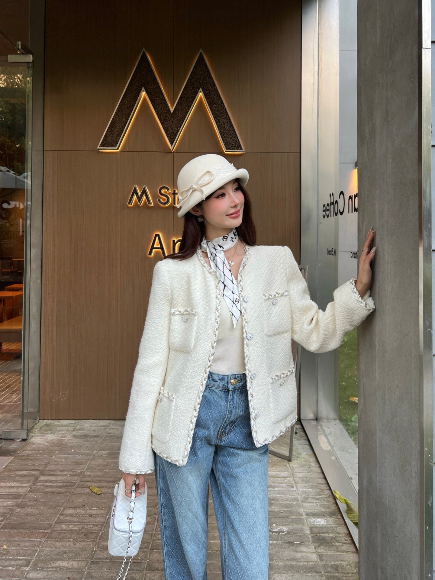 Chan NEW woven tweed jacket