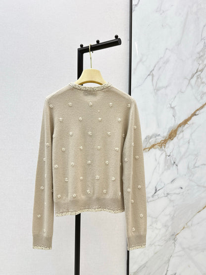 Miu NEW beading flower cardigan