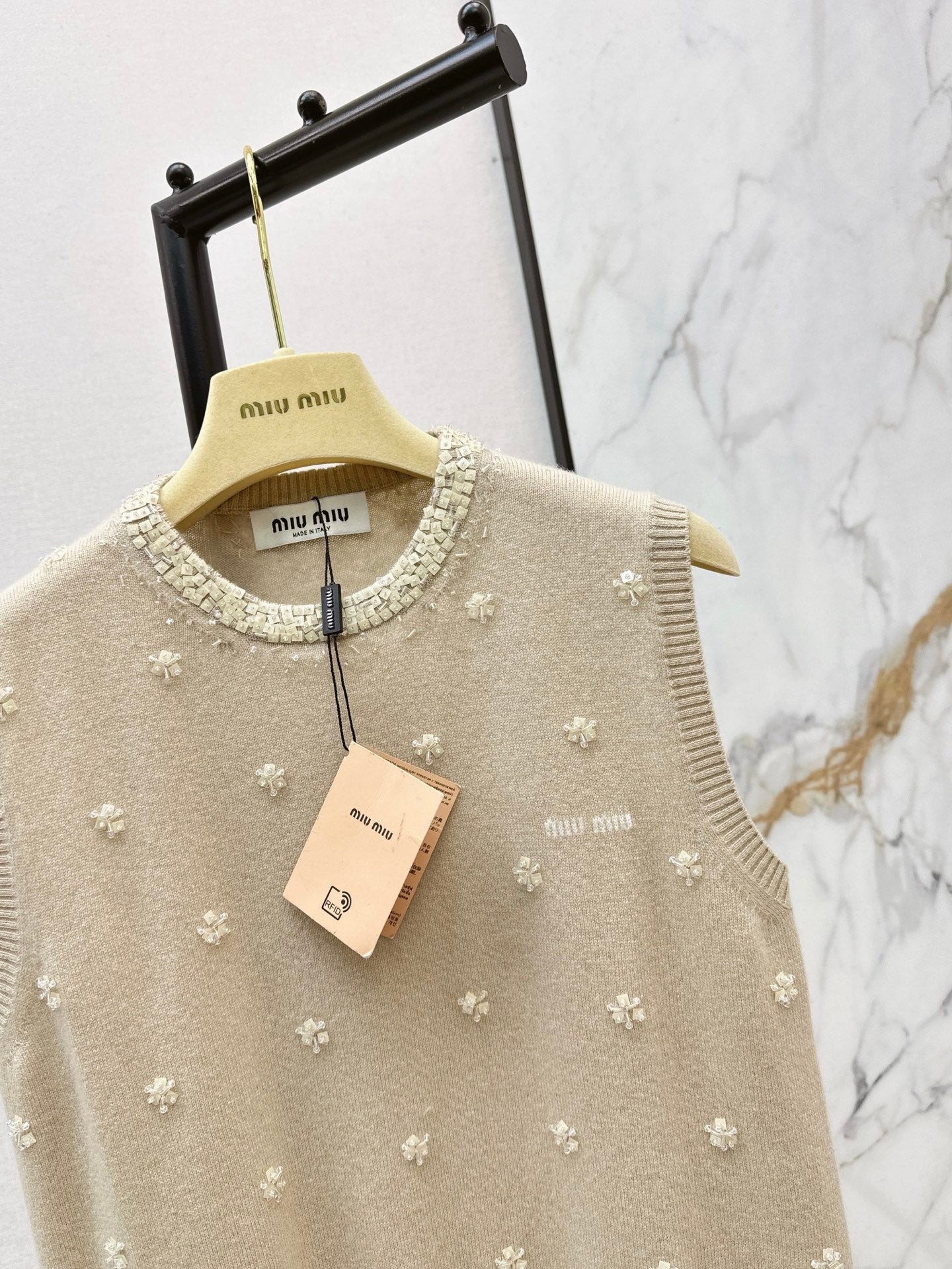 Miu NEW beading flowervest