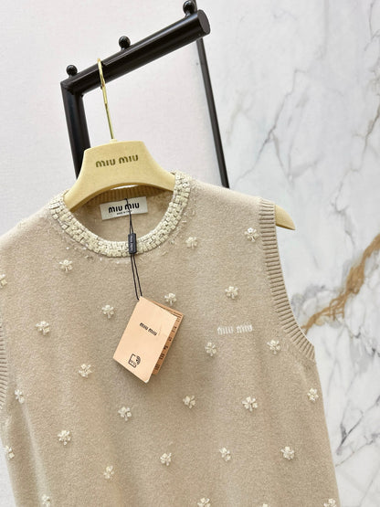 Miu NEW beading flowervest