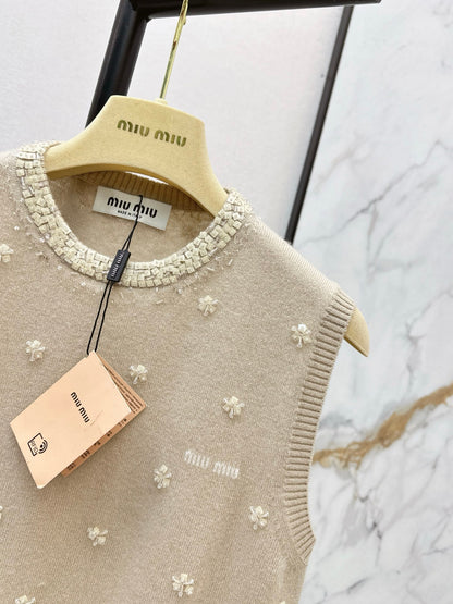 Miu NEW beading flowervest