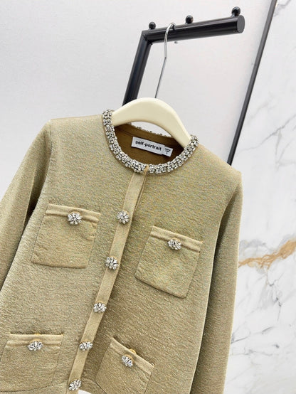 Sp NEW rhinestones knit cardigan