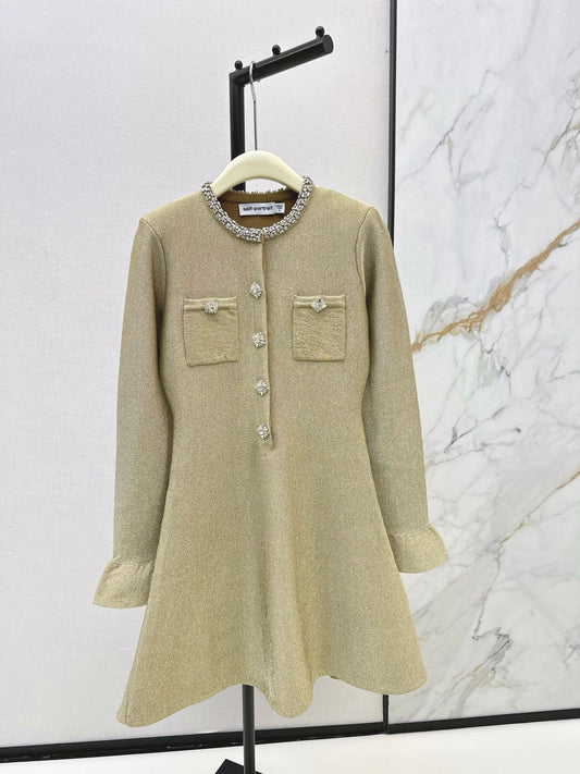 Sp NEW rhinestones knit dress
