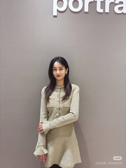 Sp NEW rhinestones knit dress