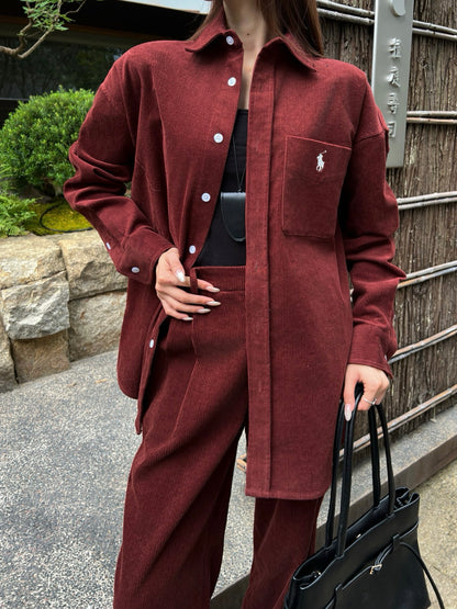 Ral NEW Embroidered corduroy shirt