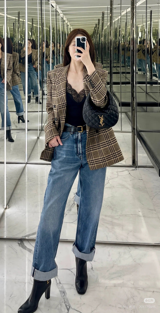 Saint NEW Vintage plaid blazer